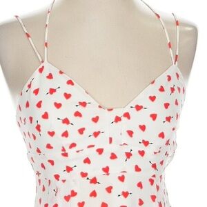 Express White Red Cupid Hearts Lovers Sundress Dress Women’s Size 0 XXS XS